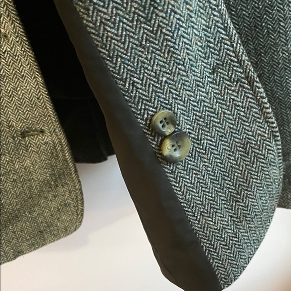 VTG L.L. Bean Women's Green Tweed Three Button Front Pocket Blazer MP - Picture 9 of 13
